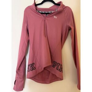 Victoria's Secret PINK Ultimate Half Zip Pullover Top Pink Athleisure Size S